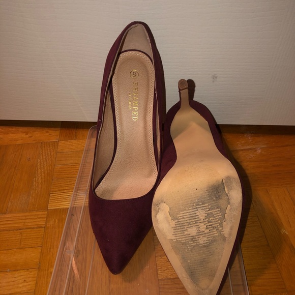 Burgundy high heels size 8 - Picture 2 of 2